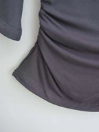 Korean style Women Summer Sexy Bat Sleeve Slash Neck Off Shoulder T-shirt Cinching Waist Solid Slim Top