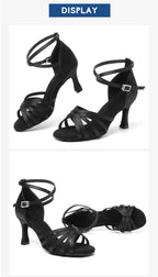 Latin Dance Shoes Women Suede Soles Tango Indood Dancing Shoes Cuban Heels Party High Heel Ballroom Dance Shoes Wholesale