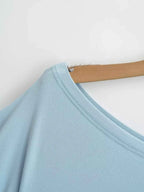 Korean style Women Summer Sexy Bat Sleeve Slash Neck Off Shoulder T-shirt Cinching Waist Solid Slim Top