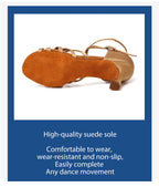 Latin Dance Shoes Women Suede Soles Tango Indood Dancing Shoes Cuban Heels Party High Heel Ballroom Dance Shoes Wholesale