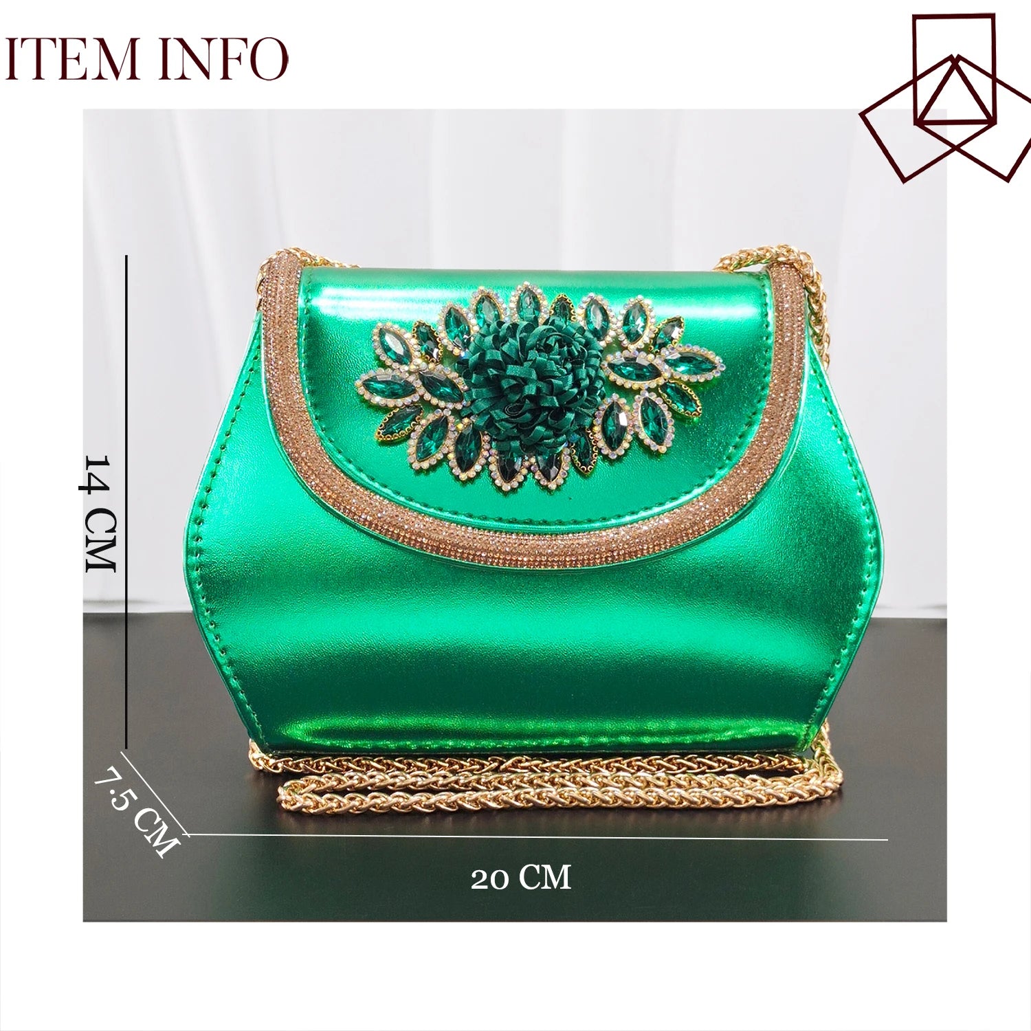 2026 Women's Elegant Green Wedge heel Shoe and Matching Bag Set with Rhinestone Accents – Stylish Square Toe Design for Parties
