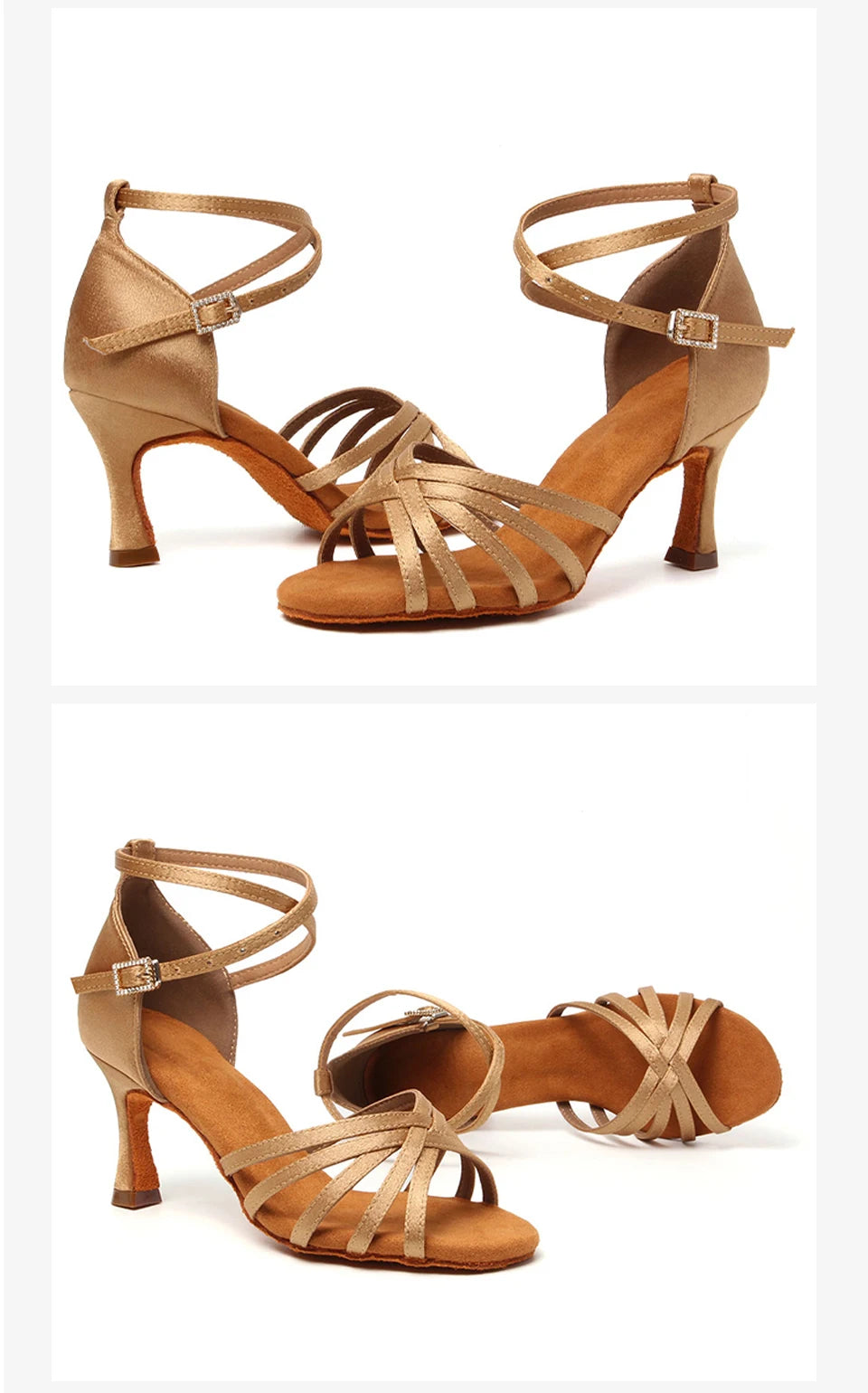 Latin Dance Shoes Women Suede Soles Tango Indood Dancing Shoes Cuban Heels Party High Heel Ballroom Dance Shoes Wholesale