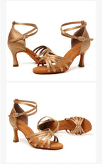 Latin Dance Shoes Women Suede Soles Tango Indood Dancing Shoes Cuban Heels Party High Heel Ballroom Dance Shoes Wholesale