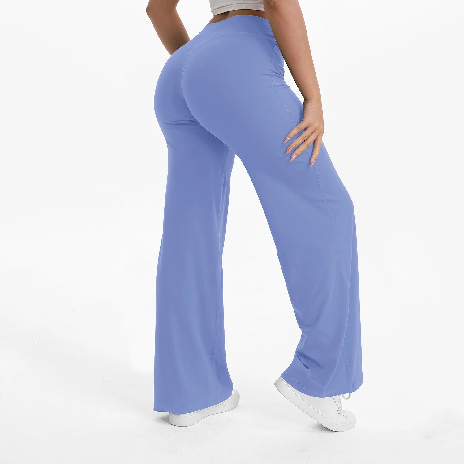 NCLAGEN SoftMotion Straight Leg Bottoms Women's Mid-Waist Yoga Pants GYM Leggings Naked Feel Pilates Running Sports Trousers