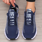 Women's Sports Shoes Mesh Lightweight Soft Sole Jogging Strap Breathable Fashion Sports Walking Casual Tennis Flat Shoes for Men