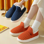 Evshine Soft Sole Slippers For Women Winter Fashion Women Fur Slippers Fuzzy Plush Men Slippers Warm Furry Women Cotton Shoes