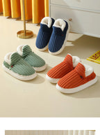 Evshine Soft Sole Slippers For Women Winter Fashion Women Fur Slippers Fuzzy Plush Men Slippers Warm Furry Women Cotton Shoes
