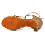 Latin Dance Shoes Women Suede Soles Tango Indood Dancing Shoes Cuban Heels Party High Heel Ballroom Dance Shoes Wholesale
