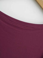 Korean style Women Summer Sexy Bat Sleeve Slash Neck Off Shoulder T-shirt Cinching Waist Solid Slim Top