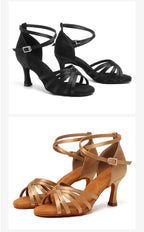 Latin Dance Shoes Women Suede Soles Tango Indood Dancing Shoes Cuban Heels Party High Heel Ballroom Dance Shoes Wholesale