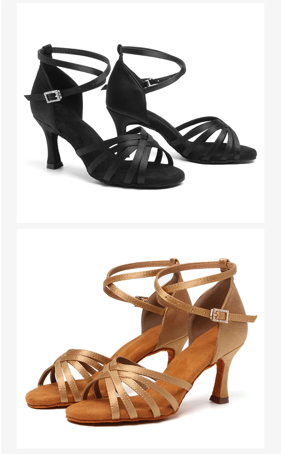 Latin Dance Shoes Women Suede Soles Tango Indood Dancing Shoes Cuban Heels Party High Heel Ballroom Dance Shoes Wholesale