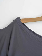 Korean style Women Summer Sexy Bat Sleeve Slash Neck Off Shoulder T-shirt Cinching Waist Solid Slim Top