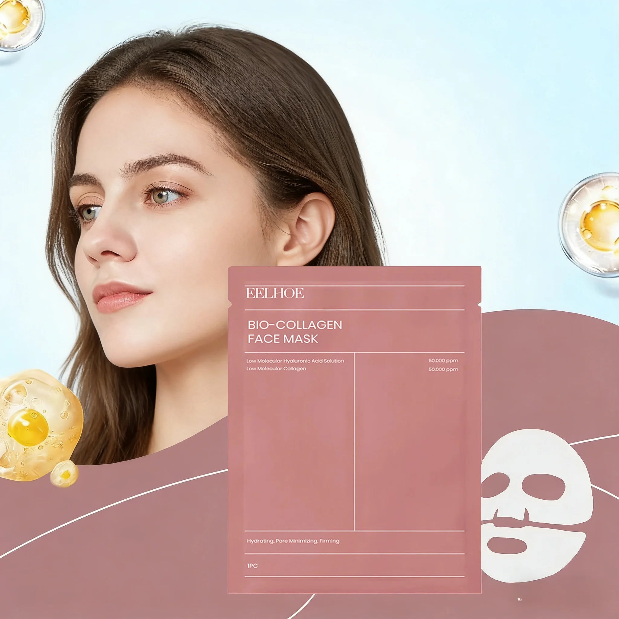 Bio Collagen Face Mask3/ 5/10pcs, Deep Hydrating, Pore Minimizing, Moisturizing Overnight Mask for All Skin Types ﻿